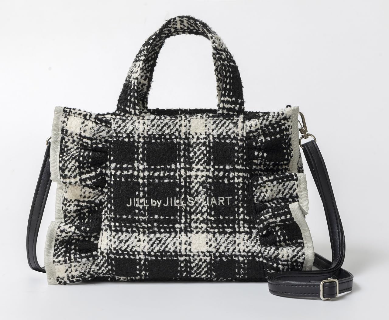 ＪＩＬＬ　ｂｙ　ＪＩＬＬ　ＳＴＵＡＲＴ　ＢＯＯＫ　ツイードフリルバッグ　ＢＬＡＣＫ　ｖｅｒ．